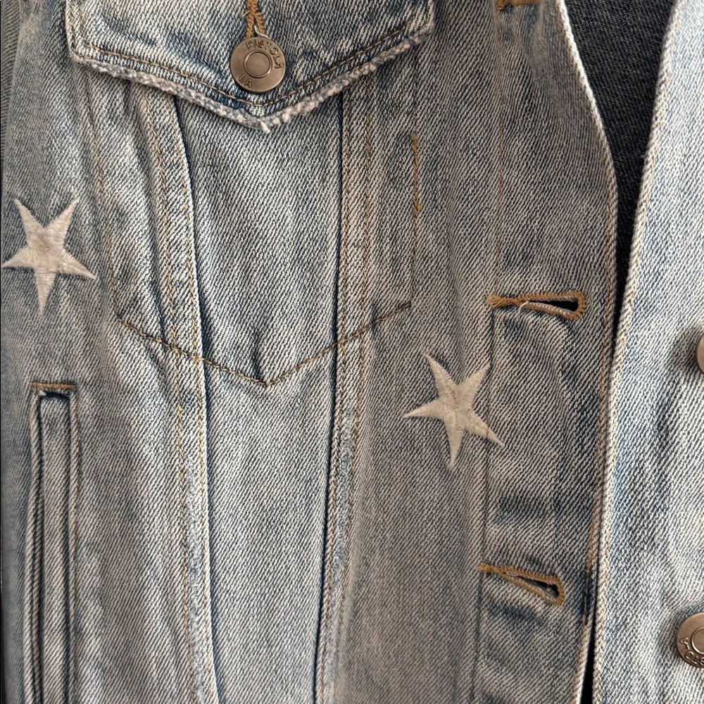 Pistola Star-Patterned Jean Jacket - Light Blue - Picture 2 of 4